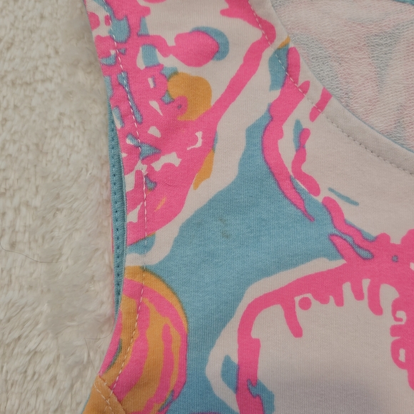 Preloved Lilly Pulitzer Pink Colorful Shift Mini Dress Size L Preppy Summer - Picture 9 of 9